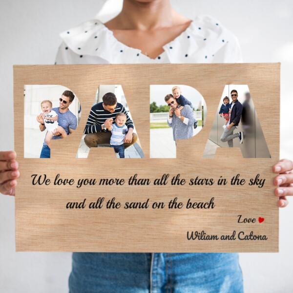 Dad Custom Text and Photo - Personalized Canvas, Canvas Wall Art, Wall Decor Visual Art Fathers, Happy Father's Day, 1st Fathers Day Pg0013