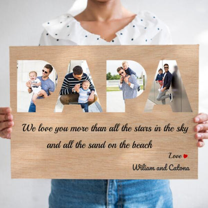 Dad Custom Text and Photo - Personalized Canvas, Canvas Wall Art, Wall Decor Visual Art Fathers, Happy Father's Day, 1st Fathers Day Pg0013