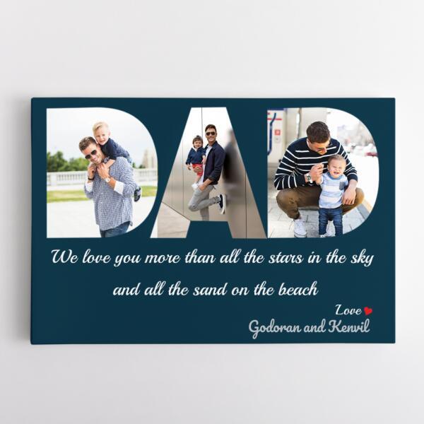 Dad Custom Text and Photo - Personalized Canvas, Canvas Wall Art, Wall Decor Visual Art Fathers, Happy Father's Day, 1st Fathers Day Pg0014