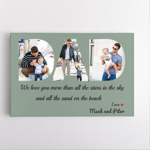 Dad Custom Text and Photo - Personalized Canvas, Canvas Wall Art, Wall Decor Visual Art Fathers, Happy Father's Day, 1st Fathers Day Pg0017