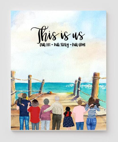 Personalized Canvas, Gifts For The Whole Family Canvas Wall Art, Wall Decor Visual Art Fathers Day Gifts, My Poster Wall Father's Day 2021 - 7 People
