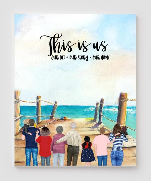 Personalized Canvas, Gifts For The Whole Family Canvas Wall Art, Wall Decor Visual Art Fathers Day Gifts, My Poster Wall Father's Day 2021 - 7 People