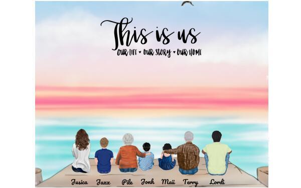 Personalized Canvas, Gifts For The Whole Family Canvas Wall Art, Wall Decor Visual Art Fathers Day Gifts, My Poster Wall Father's Day 2021 - 7 People Pga001