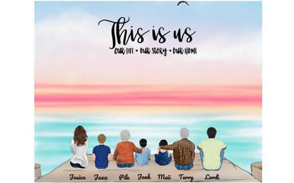 Personalized Canvas, Gifts For The Whole Family Canvas Wall Art, Wall Decor Visual Art Fathers Day Gifts, My Poster Wall Father's Day 2021 - 7 People Pga001