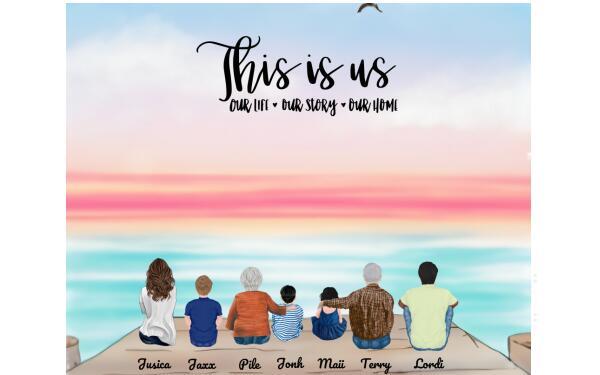 Personalized Canvas, Gifts For The Whole Family Canvas Wall Art, Wall Decor Visual Art Fathers Day Gifts, My Poster Wall Father's Day 2021 - 7 People Pga001
