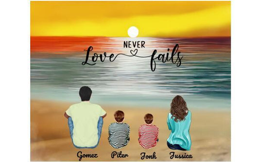 Personalized Canvas, Gifts For The Whole Family Canvas Wall Art, Wall Decor Visual Art Fathers Day Gifts, My Poster Wall Father's Day 2021 - 4 People Pga002