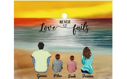 Personalized Canvas, Gifts For The Whole Family Canvas Wall Art, Wall Decor Visual Art Fathers Day Gifts, My Poster Wall Father's Day 2021 - 4 People Pga002