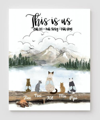 Personalized Cat Canvas, Gifts For Cat Lovers Canvas Wall Art, Wall Decor Visual Art Poster, Canvas Painting Pg2287