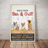Personalized Dogs Canvas,Backyard Bar And Grill Canvas Wall Art Gifts For Dog Lovers,Dog Canvas Pg2497