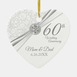60Th Diamond Anniversary Ceramic Ornament