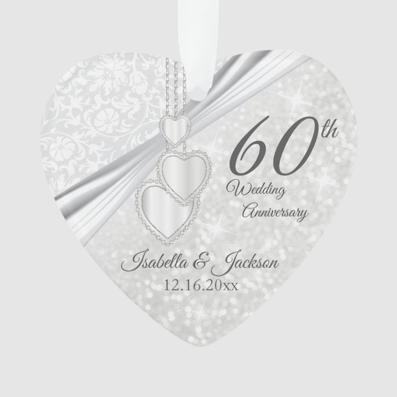 60Th Diamond Wedding Anniversary Keepsake Ornament