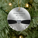 60Th Diamond Wedding Anniversary Round Ornament