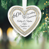 60Th Wedding Anniversary Gold Diamonds Keepsake Ornament