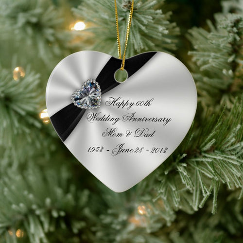 60Th Wedding Anniversary Heart Ornament