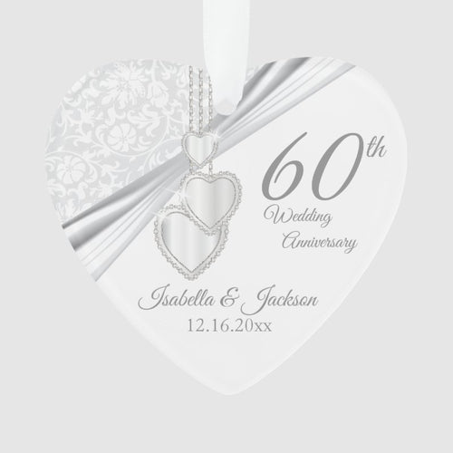 60Th Wedding Anniversary Keepsake Design Ornament