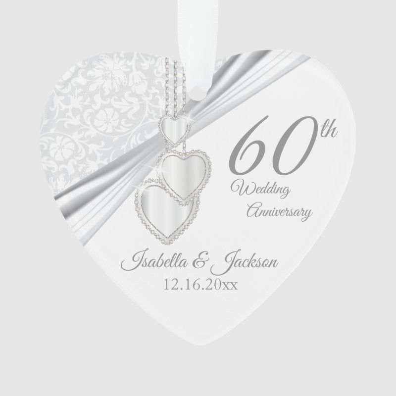 60Th Wedding Anniversary Keepsake Design Ornament