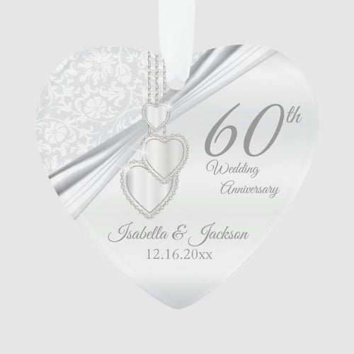60Th Wedding Anniversary Keepsake Design Ornament