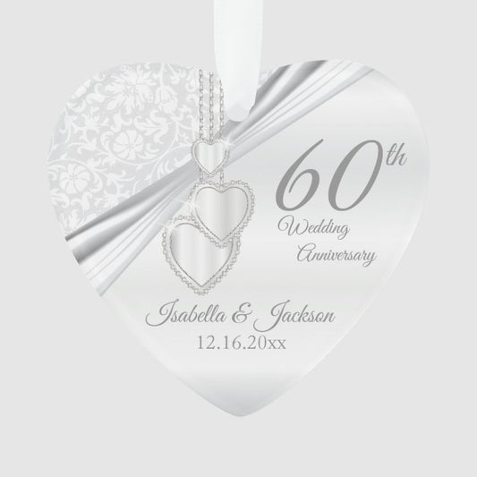 60Th Wedding Anniversary Keepsake Design Ornament