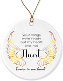Loss Of Aunt Sympathy Ornament Condolence Gift Idea Aunts Gold Angel Wings Death Anniversary Remembrance Memorial Family Friends Keepsake Decoration Present Porcelain Both Sides