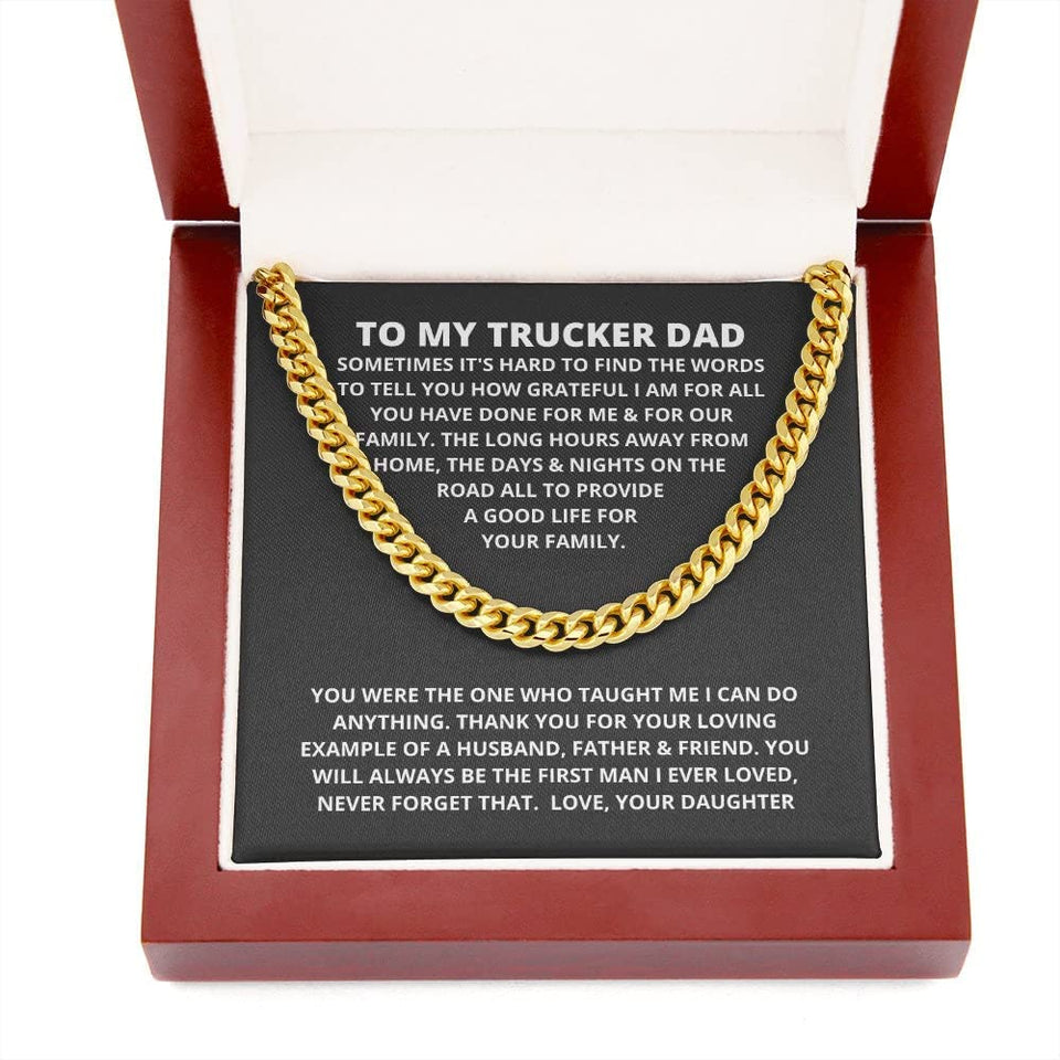 Handmade Necklace Message Card Jewelry Message Necklace To Dad From Daughter Necklace For Dad Cuban Link Chain