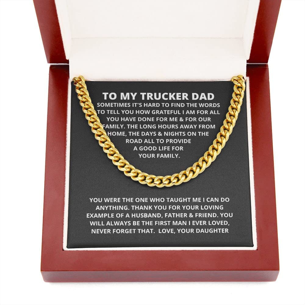 Handmade Necklace Message Card Jewelry Message Necklace To Dad From Daughter Necklace For Dad Cuban Link Chain