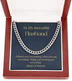 Gifts for Husband Cuban Chain Link Necklace For Husband Valentine's Day Gift For Boyfriend for Anniversary or Wedding t