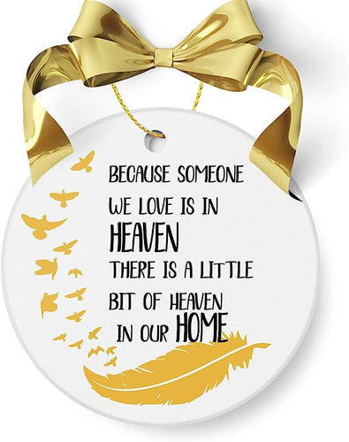 Merry Christmas Heaven Keepsake Memorial Ornament Remembrance Sympathy Gift Christmas Ornaments  Ceramic Christmas Ornaments 3Inch