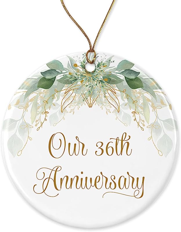 36Th Christmas Ornament - Wedding Gift For Couple - Parents 36 Years Anniversary Ornament Printed On Both Sides