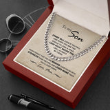 To My Son from Mom Necklace Stand tall even if you fall - Son Jewelry, Cuban Chain Necklace for Son, Mother to Son Gifts