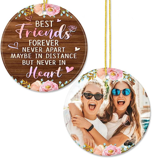 Theunifury Personalized Best Friend Ornament  - Best Friend Xmas Gifts - Besties Ornaments - Bff Ornament - Birthday Gifts For Best Friend - Best Friends Forever