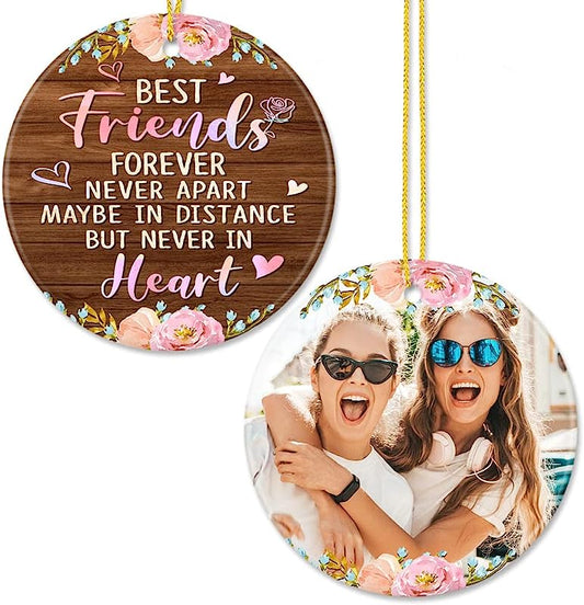 Theunifury Personalized Best Friend Ornament  - Best Friend Xmas Gifts - Besties Ornaments - Bff Ornament - Birthday Gifts For Best Friend - Best Friends Forever