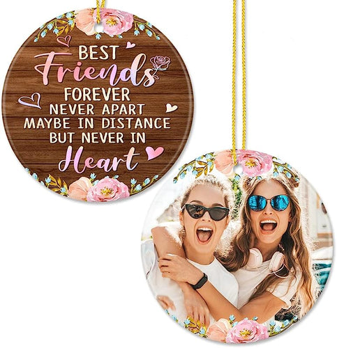Theunifury Personalized Best Friend Ornament  - Best Friend Xmas Gifts - Besties Ornaments - Bff Ornament - Birthday Gifts For Best Friend - Best Friends Forever