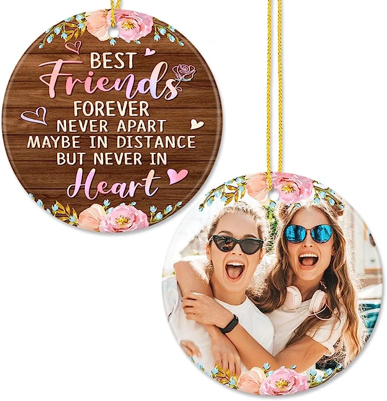 Theunifury Personalized Best Friend Ornament  - Best Friend Xmas Gifts - Besties Ornaments - Bff Ornament - Birthday Gifts For Best Friend - Best Friends Forever