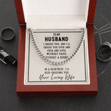Personalized Message Card Cuban Link Chain Necklace To My Husband Without Pause Without A Doubt Cuban Link Chain