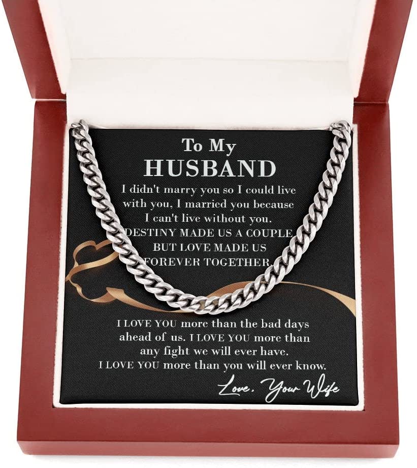 Gift For Husband Husband Gift Cuban Link Chain Necklace Meaning Gift For Husband From Wife Husband Necklace With
