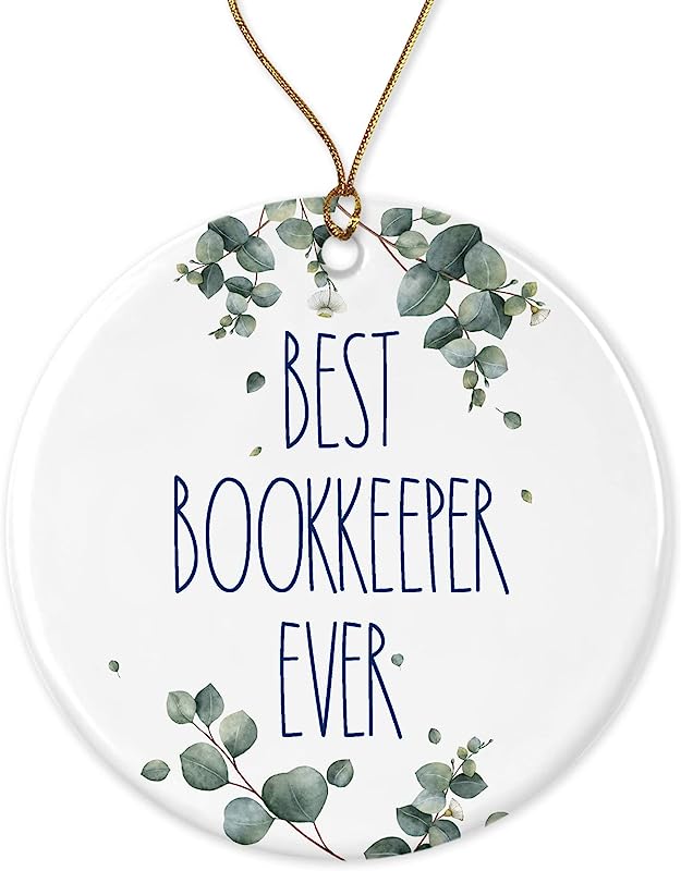 Bookkeeper Ornament, Best Ever Christmas Gift For Bookkeeper, Birthday Gift, Anniversary, Ceramic Ornament Printed On Both Sides, White