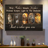 Way Maker Miracle Worker My God - Matte Canvas (1.25")
