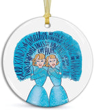 Christmas Movie Ornament, Sisters White Nostalgic Gift For Lovers, Fans Ceramic Ornament Tree Decoration, 2.75 Inches (Smp-Onm-5Nov21-17)