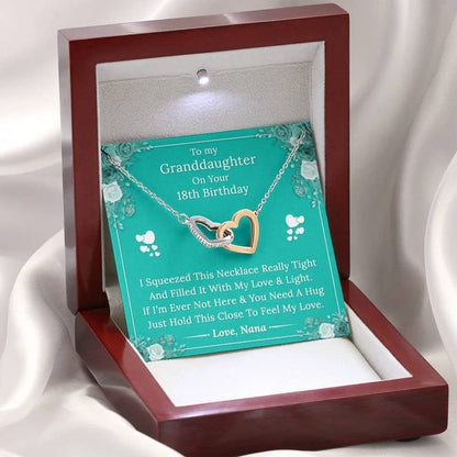 18th Birthday Necklace Interlocking Hearts Necklace Granddaughter Granddaughter 18th Birthday WishesGranddaughter