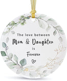 Mother And Daughter Ornament , Daughter Ornament From Mom, Mother & Daughter Tree Ornament, Round Ceramic Ornament Keepsake For Mother And Daughter