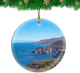 Monterey California Usa Christmas Ornament Travel Souvenir Personalized Christmas Tree Pendant Hanging Decoration