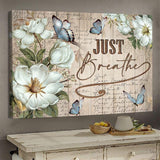 Jesus just breathe butterfly flower - Matte Canvas (1.25")