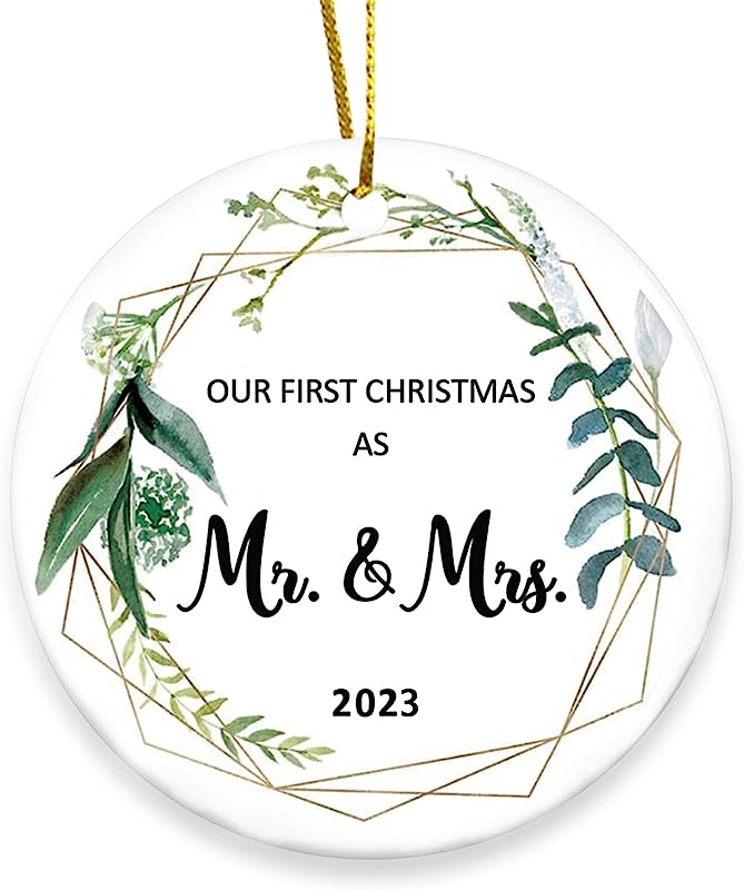 Our First Christmas Married Ornament  As Mr And Mrs Newlywed Unique 1St Bridal Shower Wedding Gifts For Couple Bride And Groom