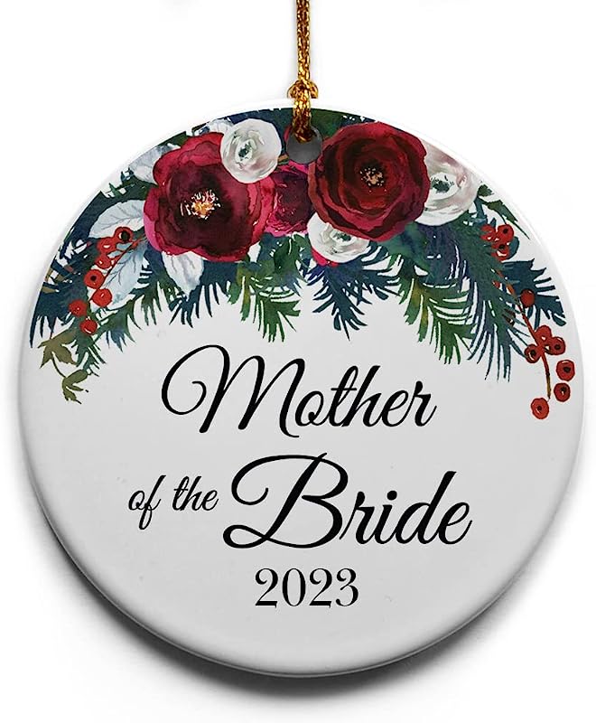 Mother Of The Bride Ceramic Christmas Tree Ornament Collectible Holiday Keepsake 2.875