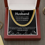 To My Husband Cuban Link Chain Necklace for Husband from Wife Husband Anniversary Husband Valentines Gift from Wife