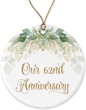 62Nd Christmas Ornament - Wedding Gift For Couple - Parents 62 Years Anniversary Ornament Printed On Both Sides