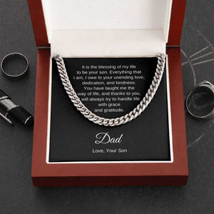 Gift for Dad from Son Cuban Link Chain Necklace Husband's Gift Birthday's Gift Father's Day Gift