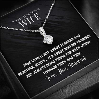 To My Wife Alluring Beauty Necklace From Husband Love Heart Necklace Wife Gifts From Husband Jewelry For Wife With Message Card