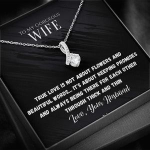 To My Wife Alluring Beauty Necklace From Husband Love Heart Necklace Wife Gifts From Husband Jewelry For Wife With Message Card