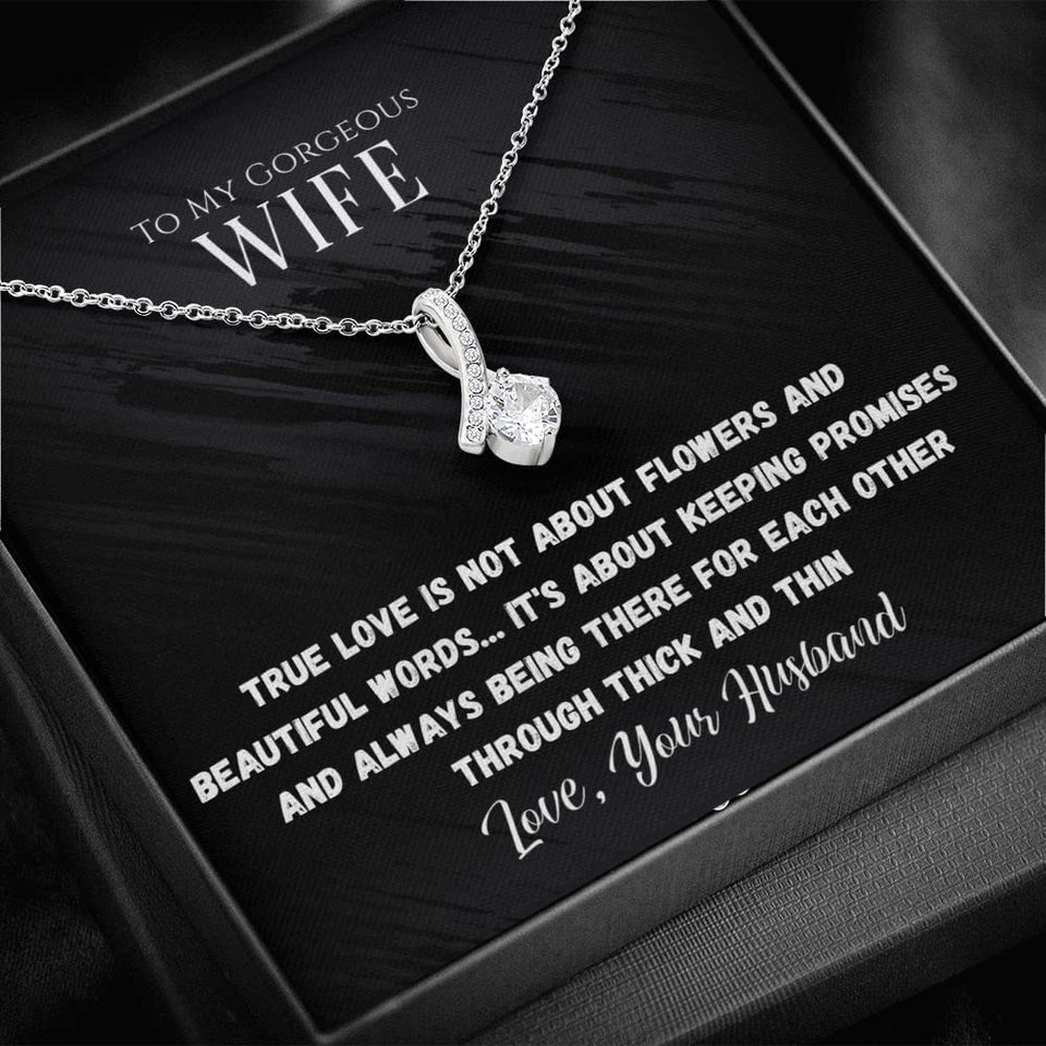 To My Wife Alluring Beauty Necklace From Husband Love Heart Necklace Wife Gifts From Husband Jewelry For Wife With Message Card